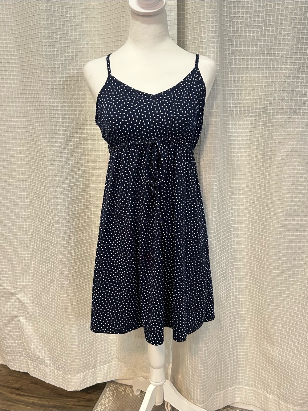 La Vi En Rose Navy Polka Dot Mini Dress
